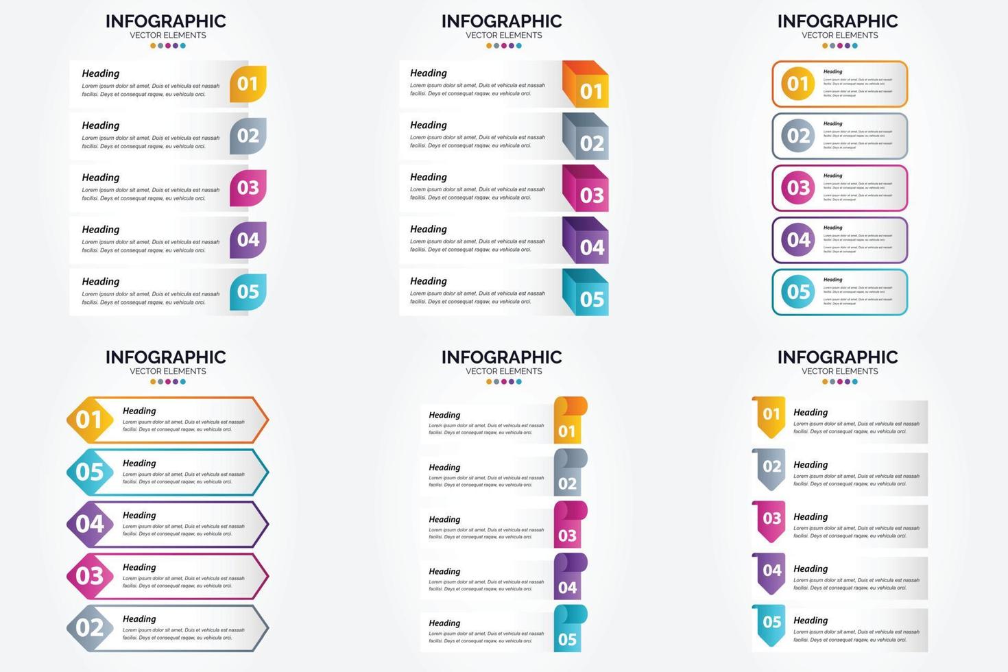 ilustración vectorial infografía conjunto de diseño plano para folleto publicitario y revista vector