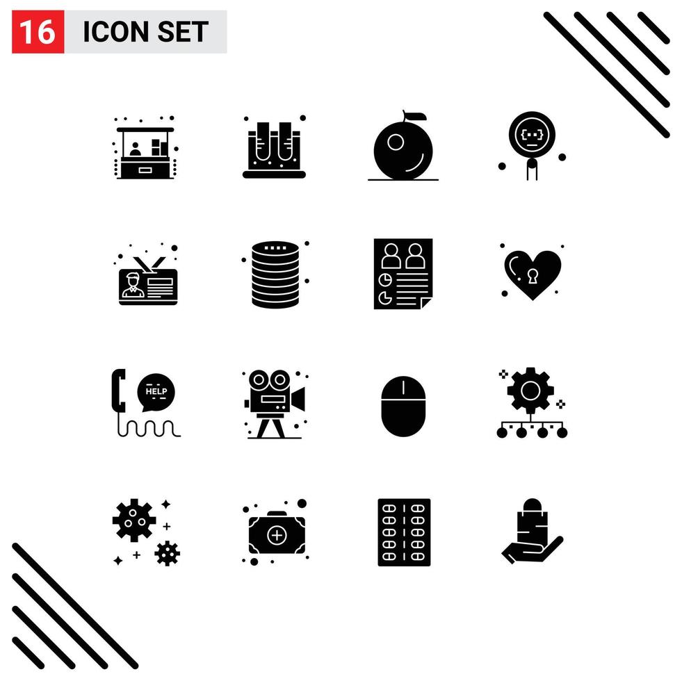 16 Solid Glyph concept for Websites Mobile and Apps card search test programming develop Editable Vector Design Elements