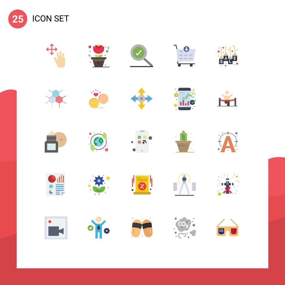 25 iconos creativos, signos y símbolos modernos de venta de etiquetas, elementos de diseño de vectores editables para tiendas de etiquetas encontradas