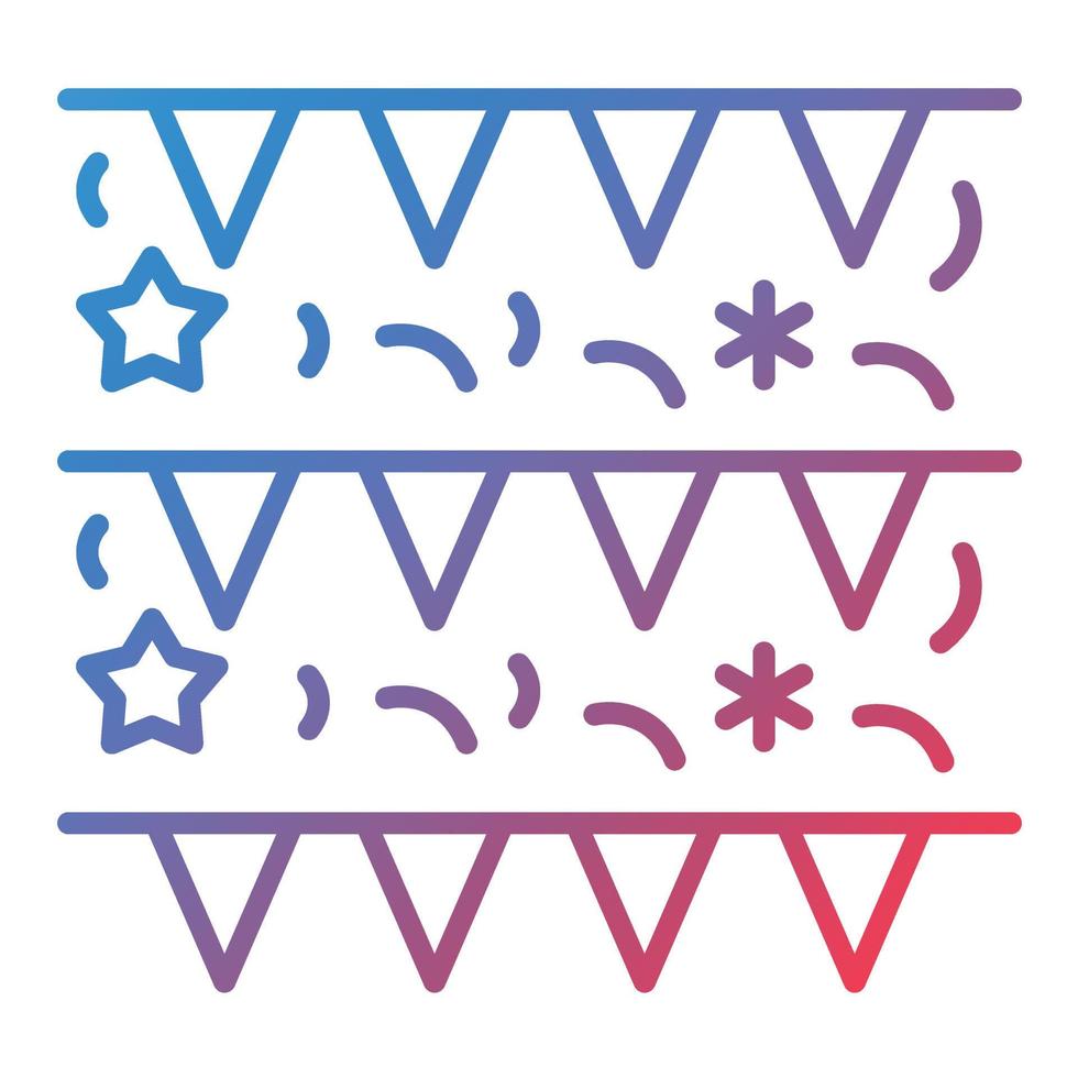New Year Flags Line Gradient Icon vector