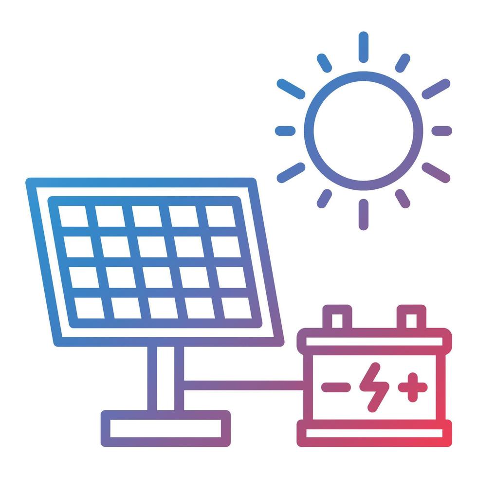 Solar Energy Line Gradient Icon vector