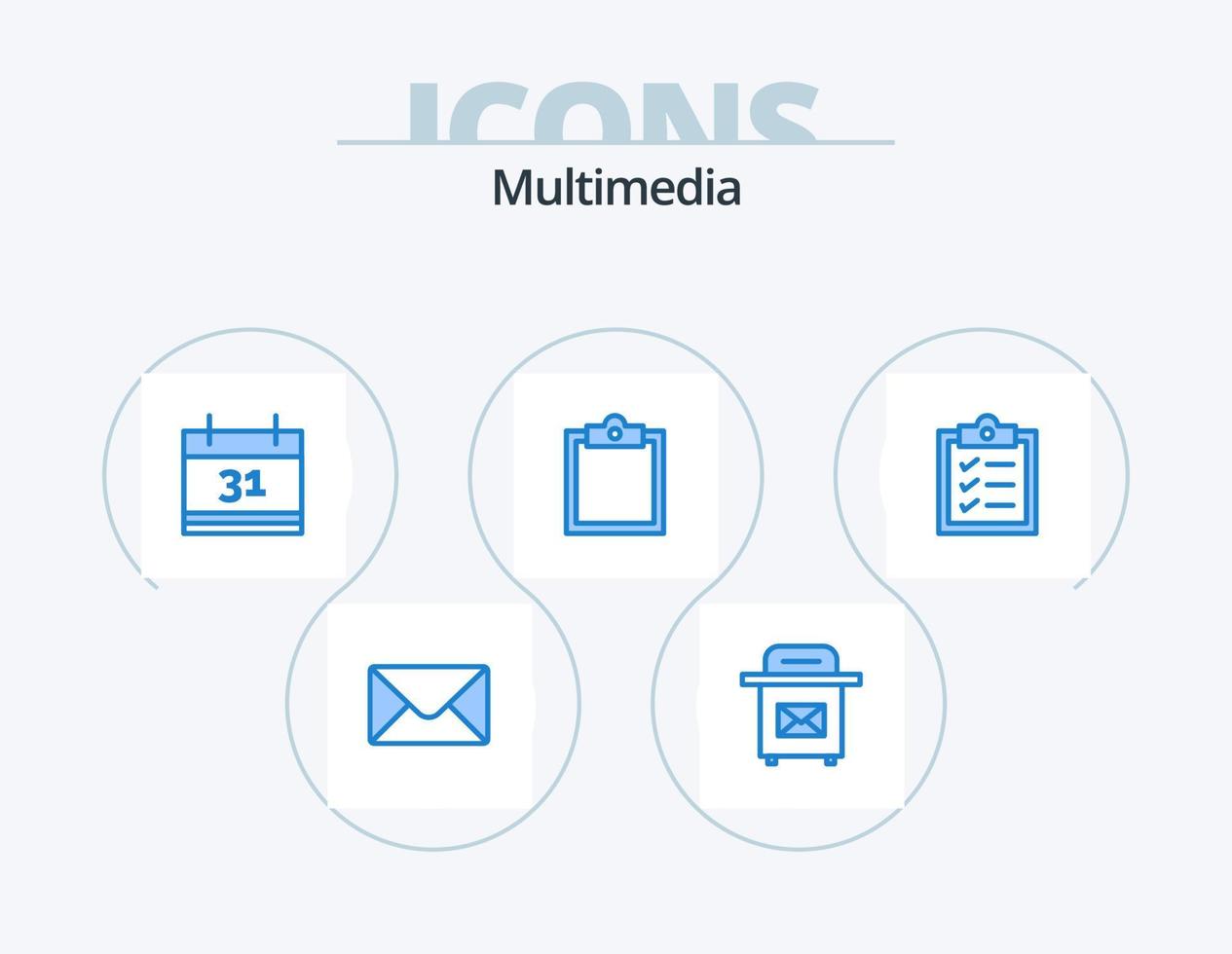 paquete de iconos azul multimedia 5 diseño de iconos. . buffer. . lista vector