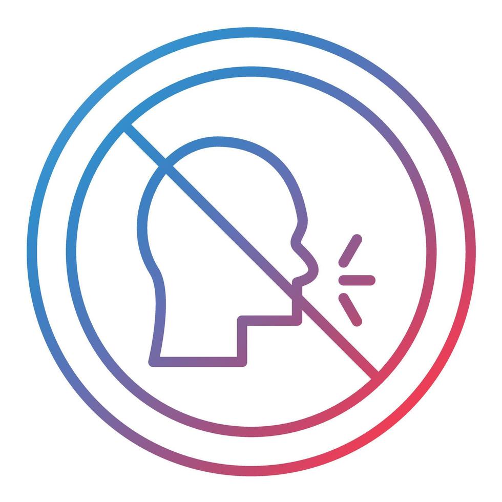 No Talking Line Gradient Icon vector