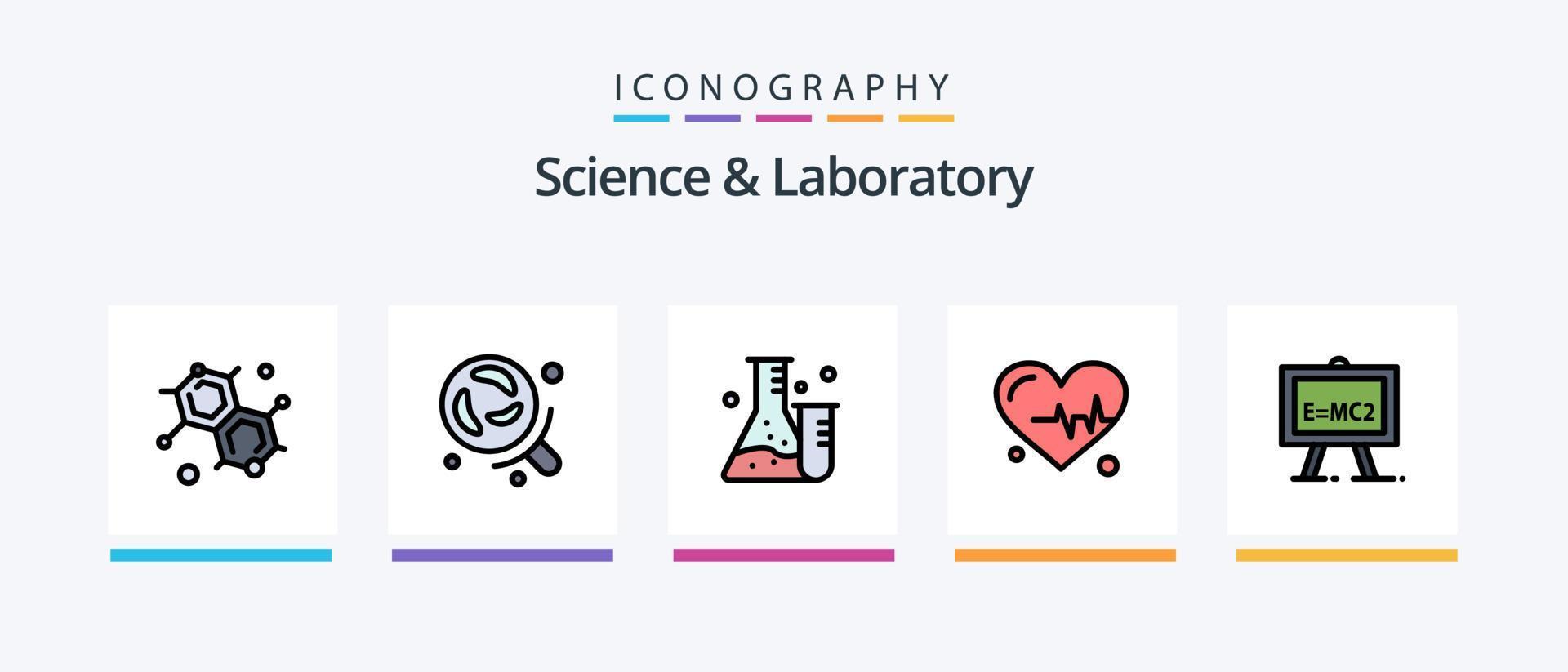 Science Line Filled 5 Icon Pack Including . science. green. formula. science. Creative Icons Design vector