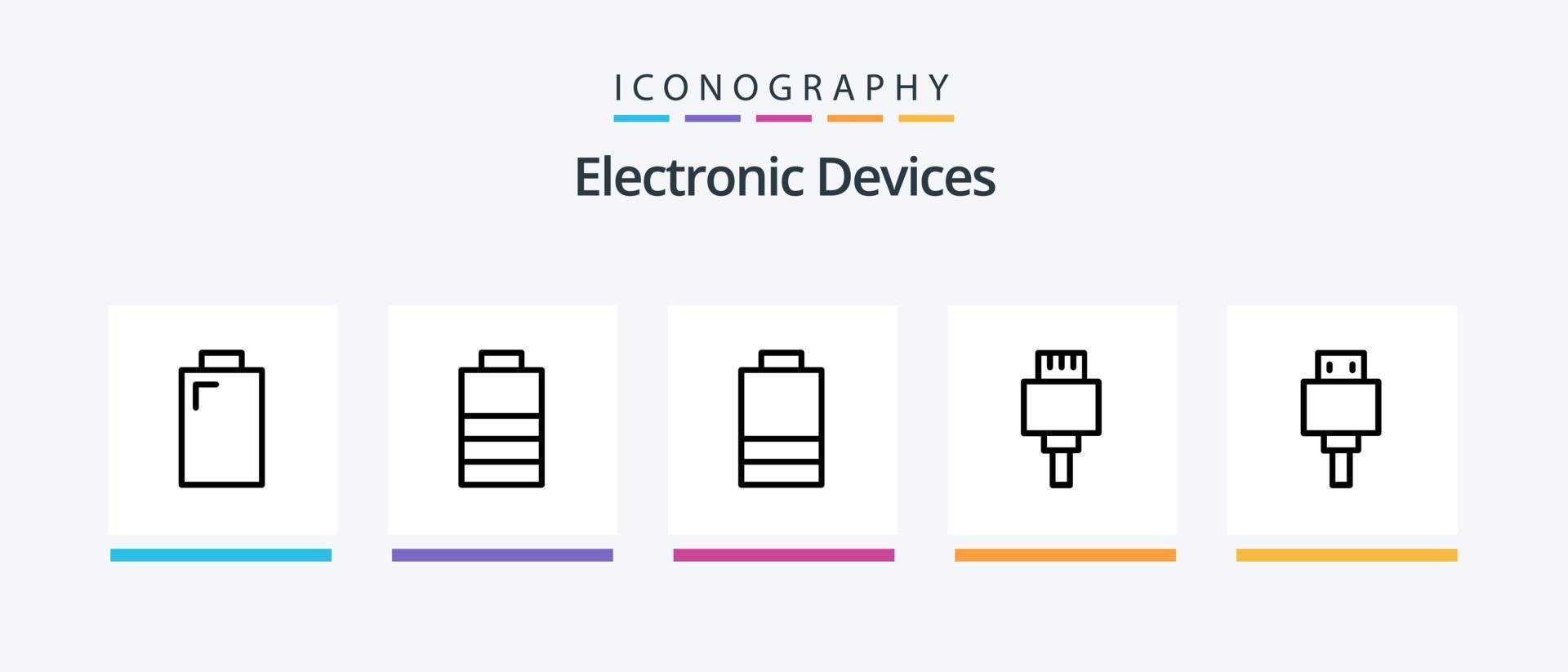 Devices Line 5 Icon Pack Including electronics. devices. devices. photo. camera. Creative Icons Design vector