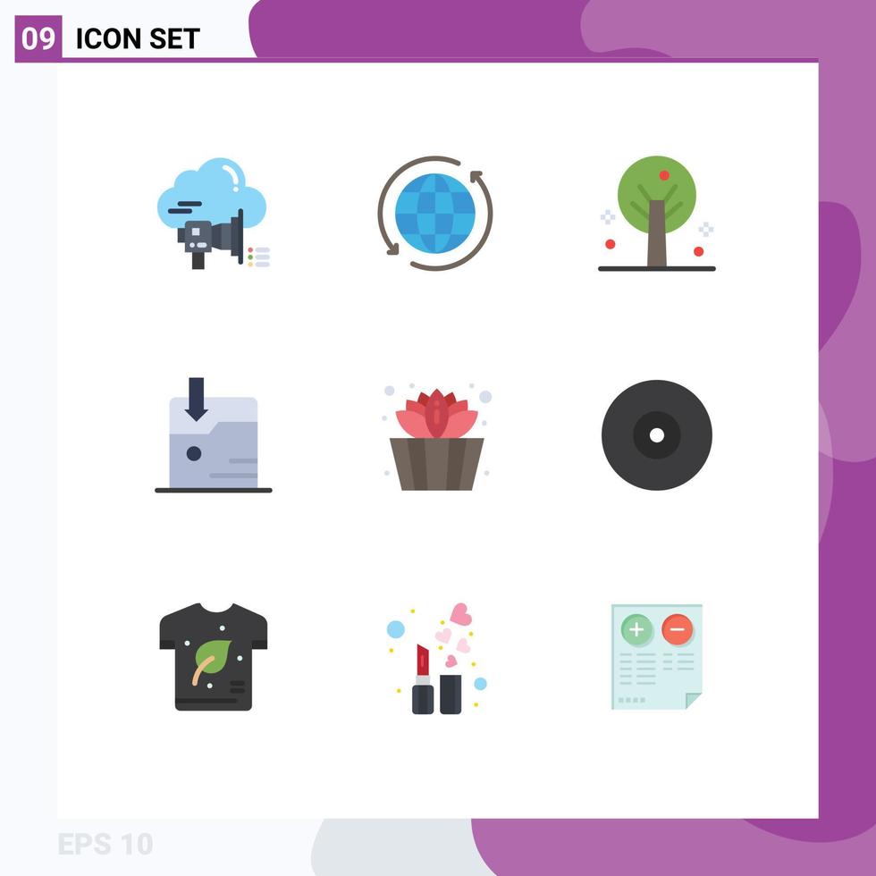 Modern Set of 9 Flat Colors and symbols such as sauna technology travel download tree Editable Vector Design Elements