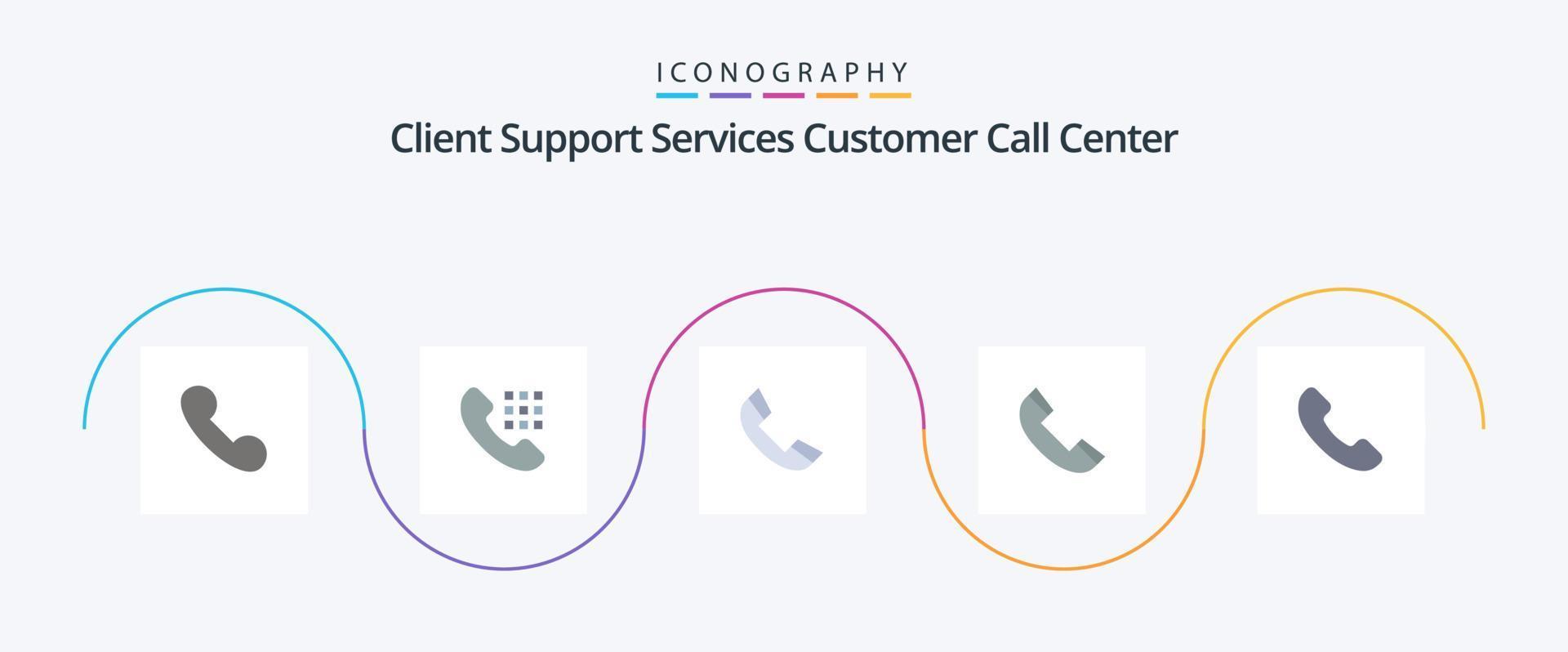 Call Flat 5 Icon Pack Including call. phone. phone. telephone. contact vector