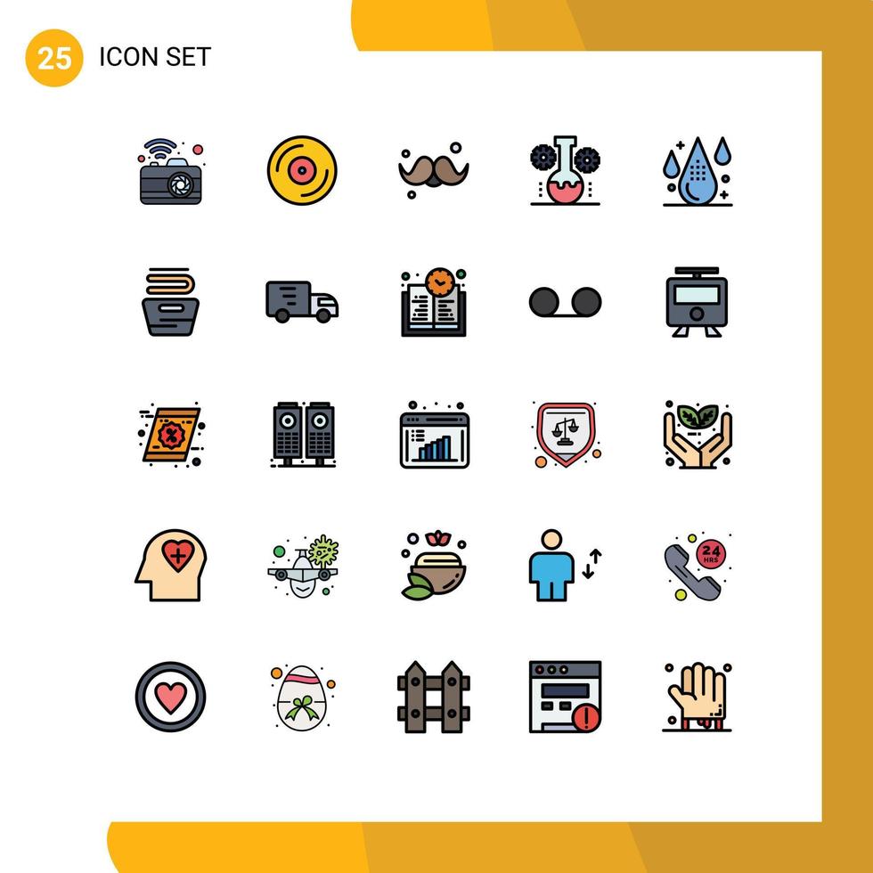 Set of 25 Modern UI Icons Symbols Signs for technology lab lab management accessories chemical industry gentleman Editable Vector Design Elements