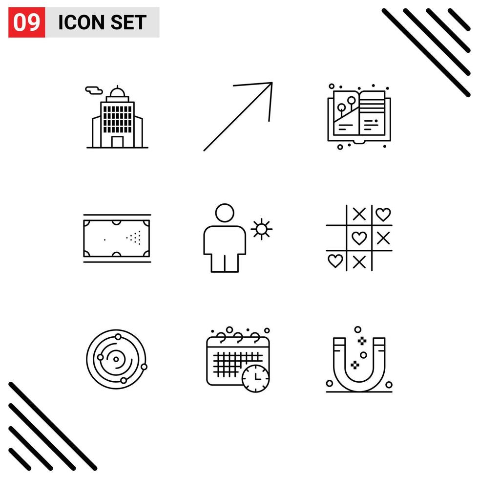 Editable Vector Line Pack of 9 Simple Outlines of body pool design pocket cue Editable Vector Design Elements
