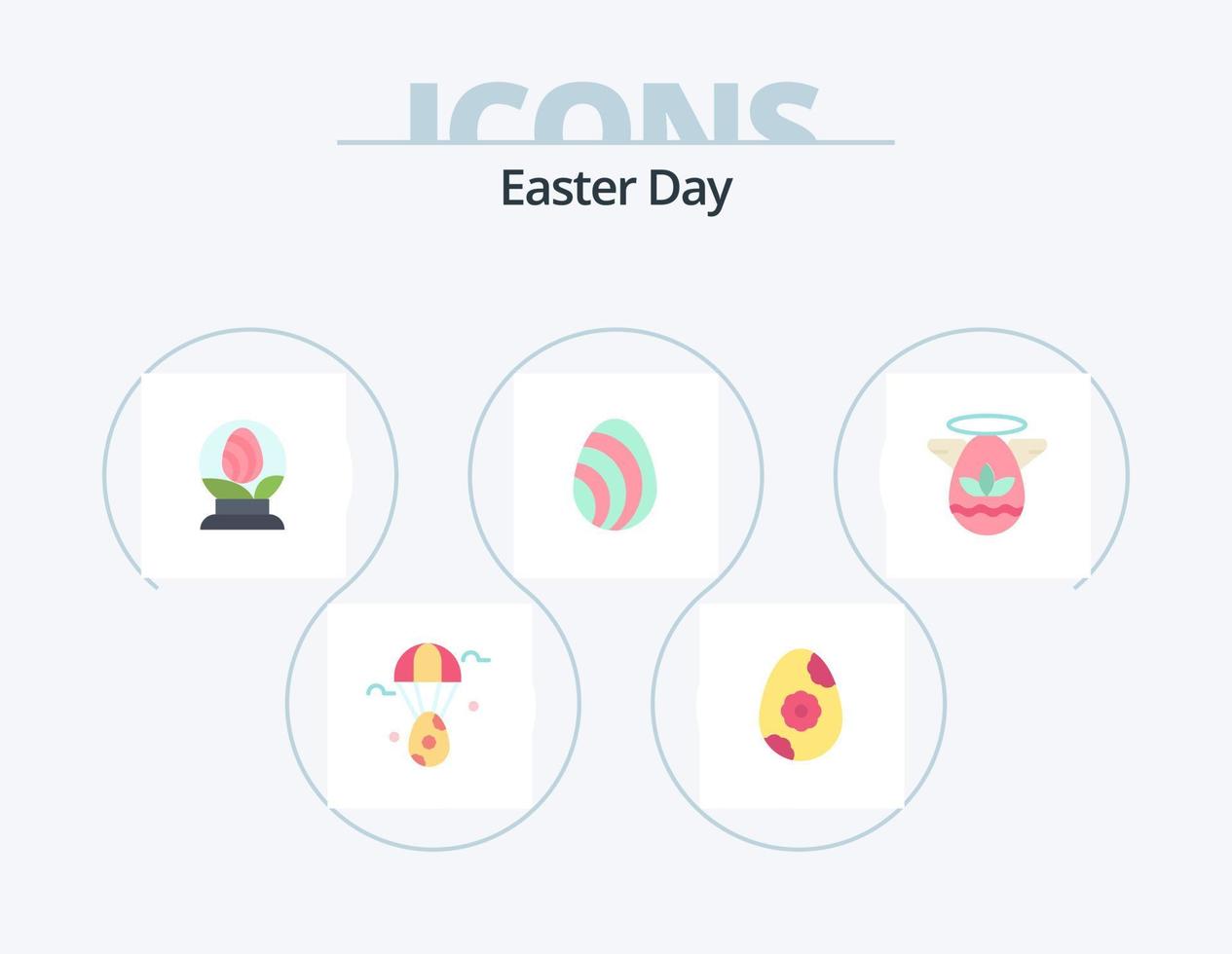 paquete de iconos planos de pascua 5 diseño de iconos. Pascua de Resurrección. ángulo. globo. primavera. Este vector