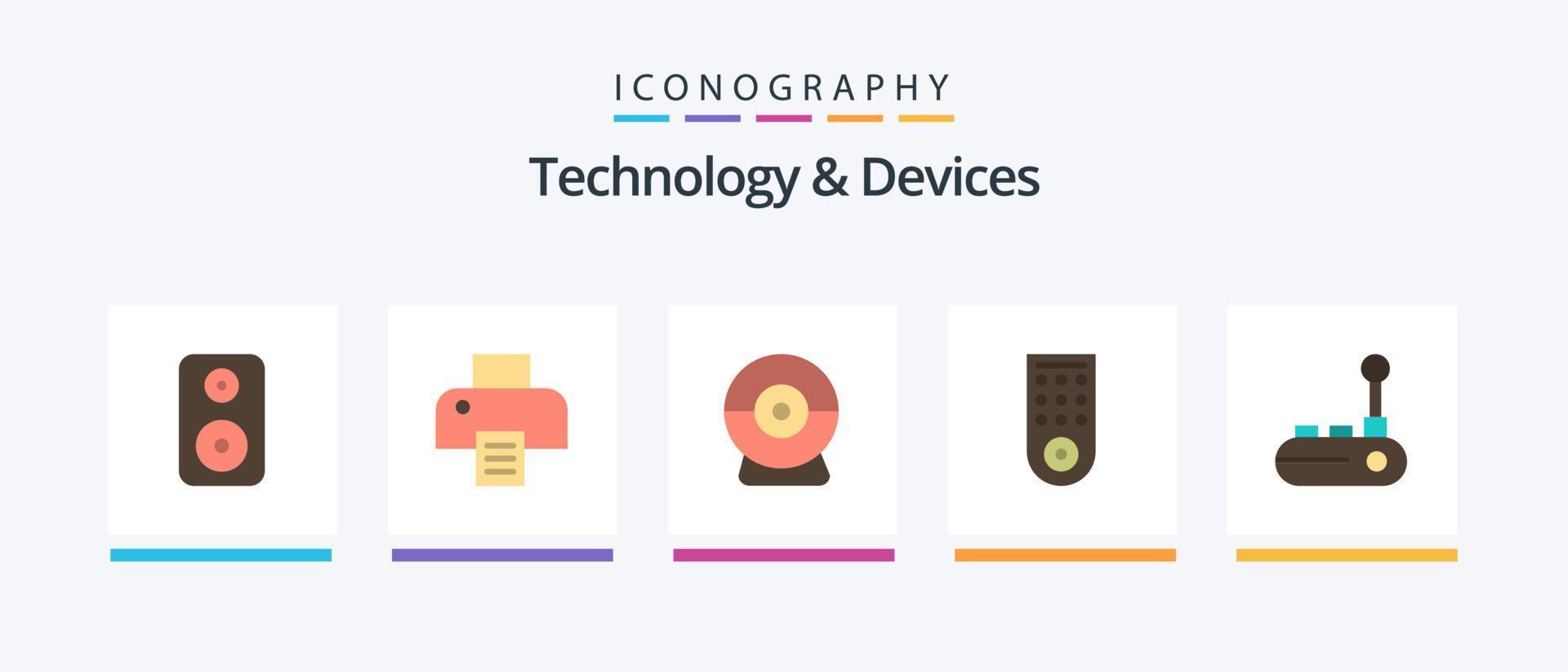 Devices Flat 5 Icon Pack Including . joy pad. security. joy stick. controller. Creative Icons Design vector
