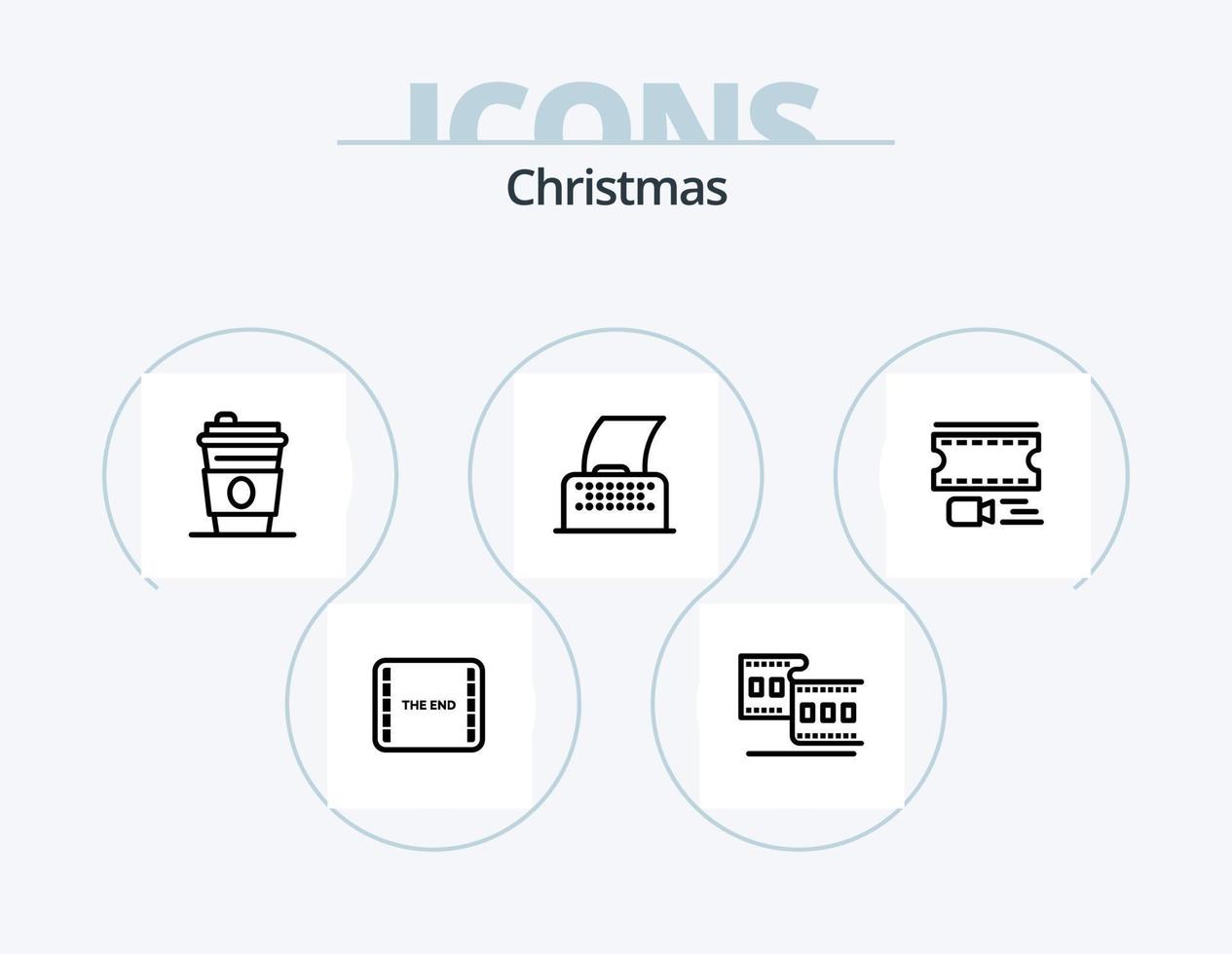 Christmas Line Icon Pack 5 Icon Design. xmas. christmas. cake. jingle. bells vector