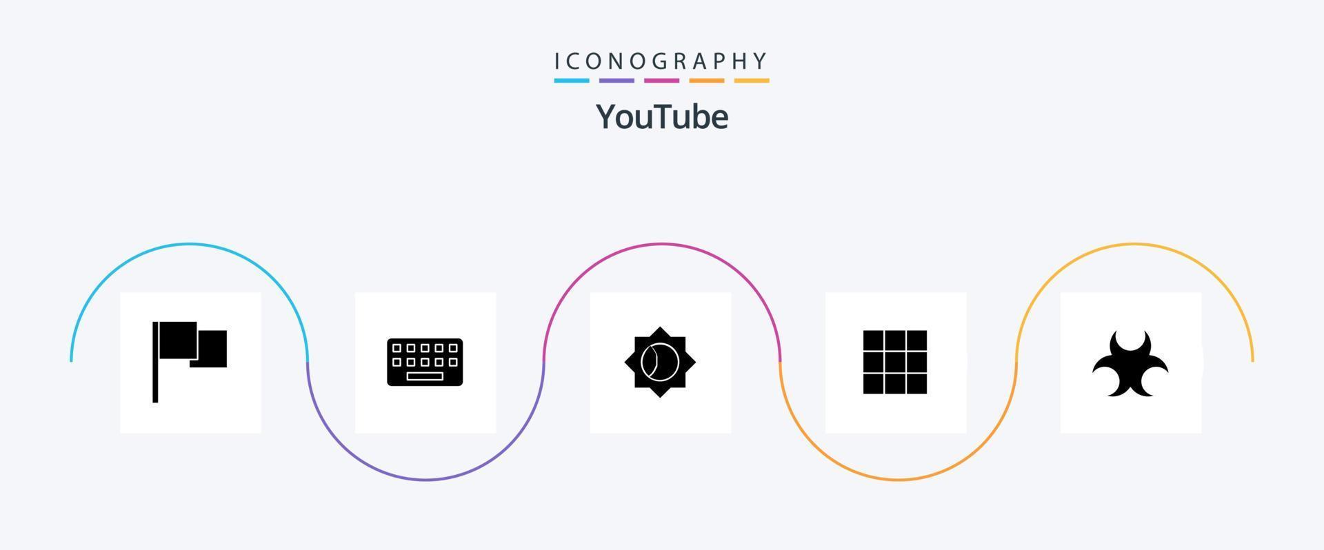 paquete de iconos de youtube glyph 5 que incluye signo. entorno. peligro. básico vector