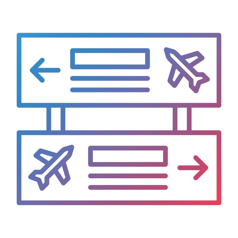 Directions Line Gradient Icon vector