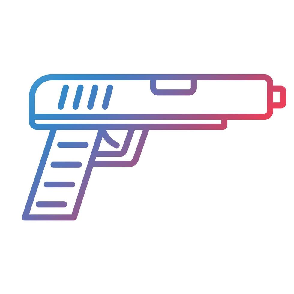 Police Gun Line Gradient Icon vector