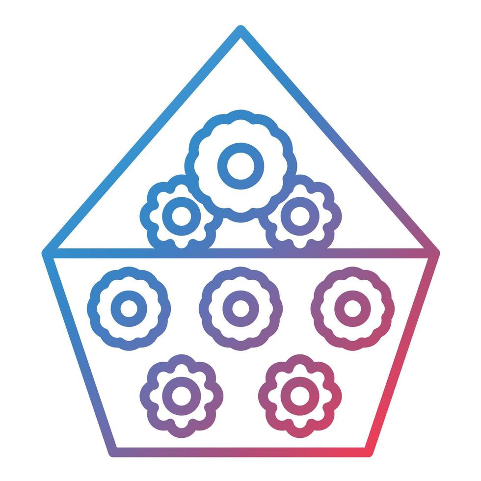 Flower Basket Line Gradient Icon vector