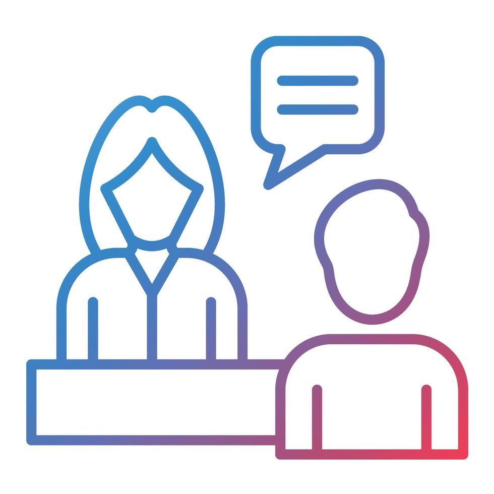 Interview Line Gradient Icon vector