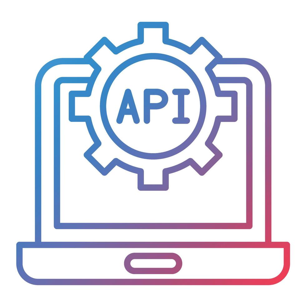 API Line Gradient Icon vector