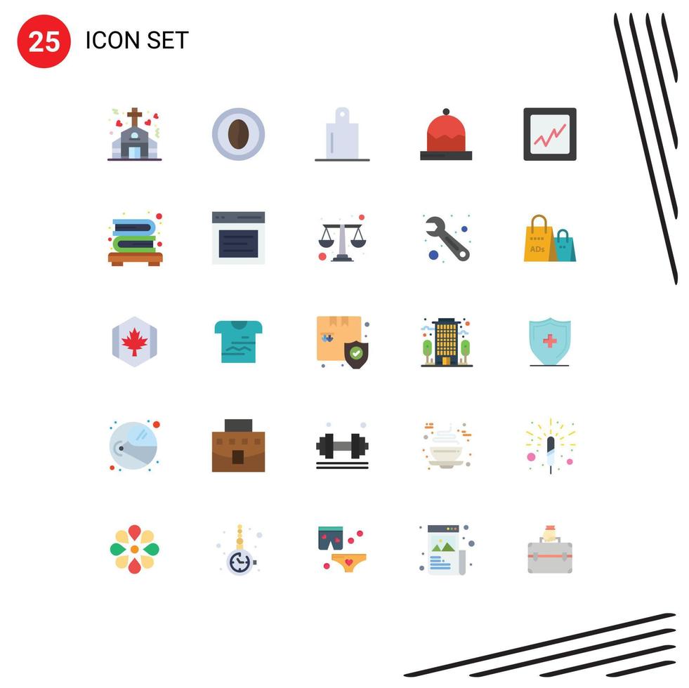 Mobile Interface Flat Color Set of 25 Pictograms of bookcase analytics grain winter clothing Editable Vector Design Elements