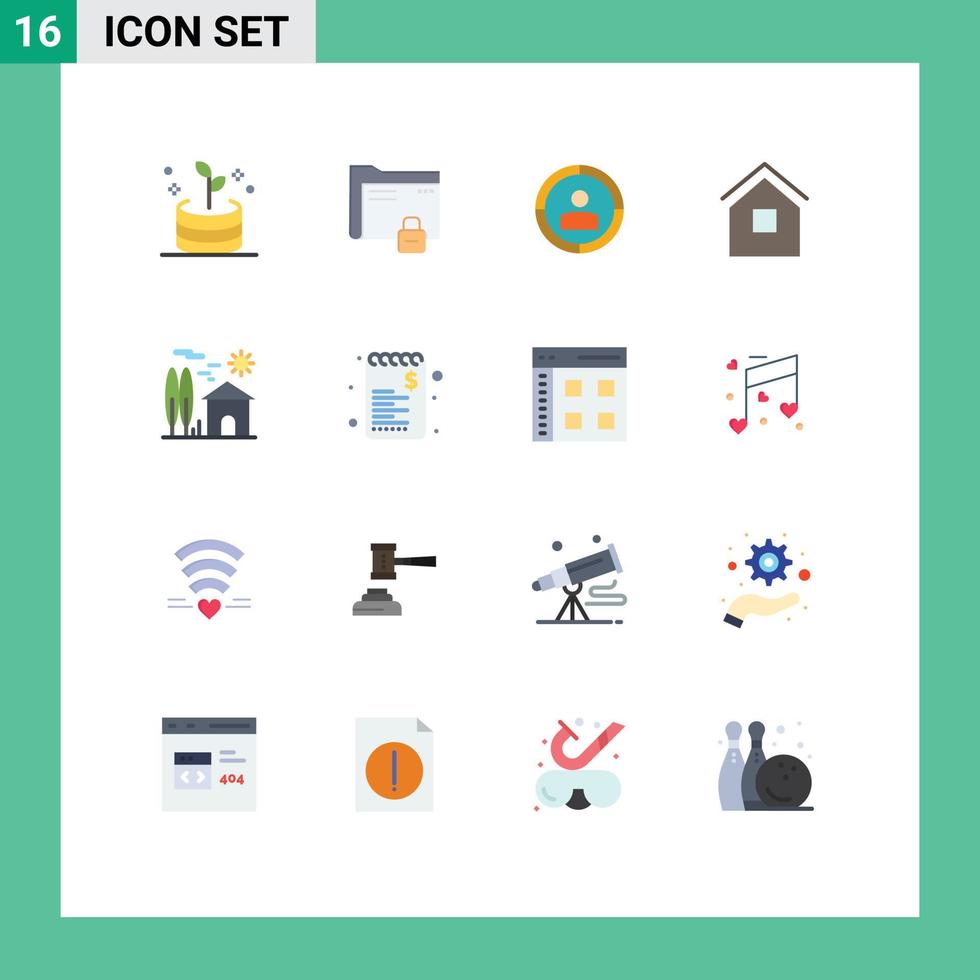 Stock Vector Icon Pack of 16 Line Signs and Symbols for house shack focus hut home Editable Pack of Creative Vector Design Elements