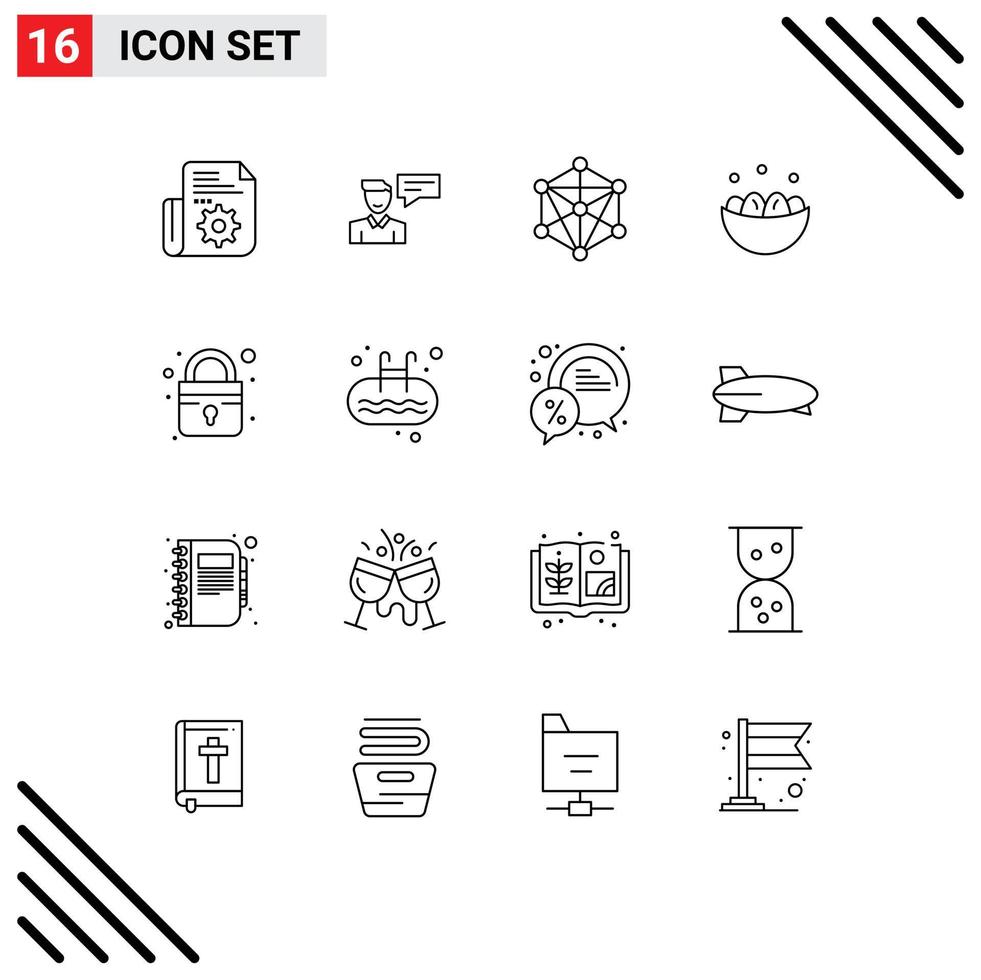 16 Creative Icons Modern Signs and Symbols of nest easter conversation celebration machine Editable Vector Design Elements