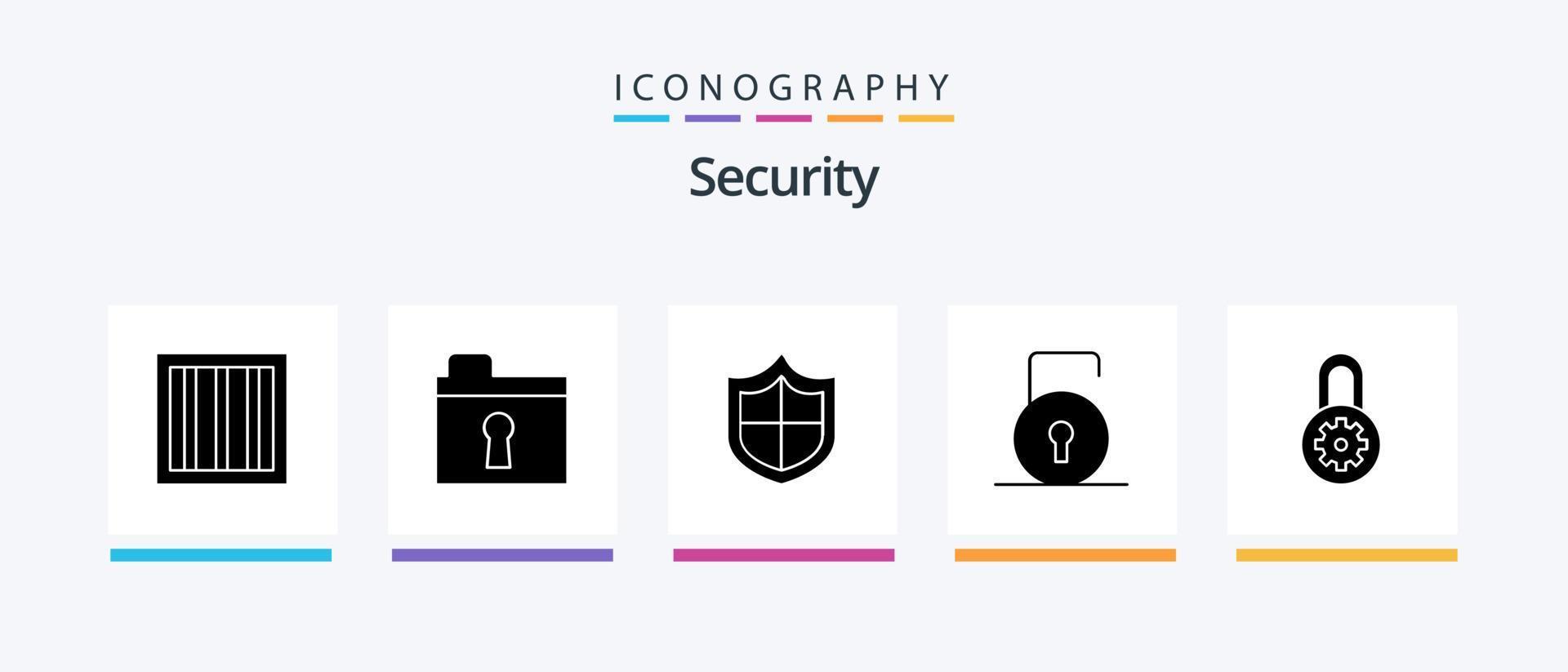 Security Glyph 5 Icon Pack Including . options. security. lock. security. Creative Icons Design vector