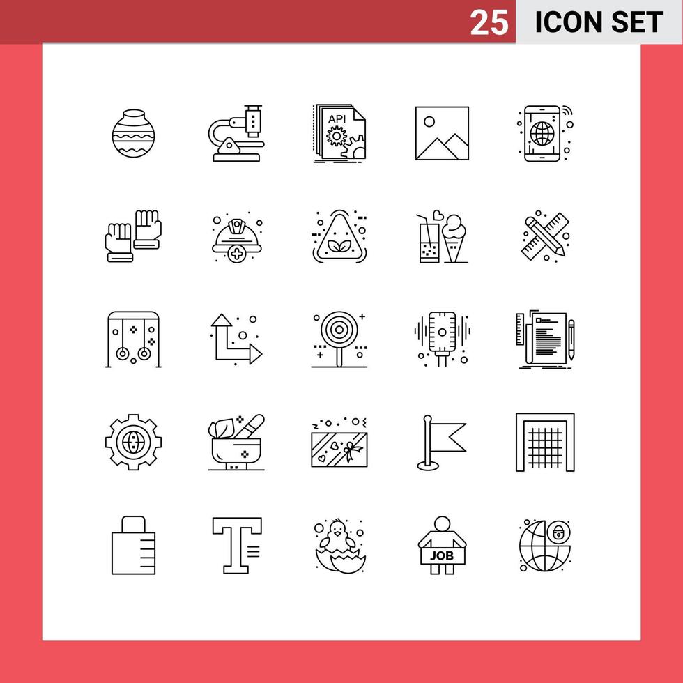 25 Creative Icons Modern Signs and Symbols of picture twitter microscope software coding Editable Vector Design Elements