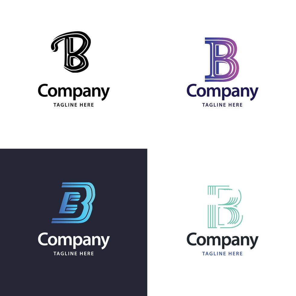 letra b diseño de paquete de logotipos grandes diseño de logotipos modernos y creativos para su negocio vector