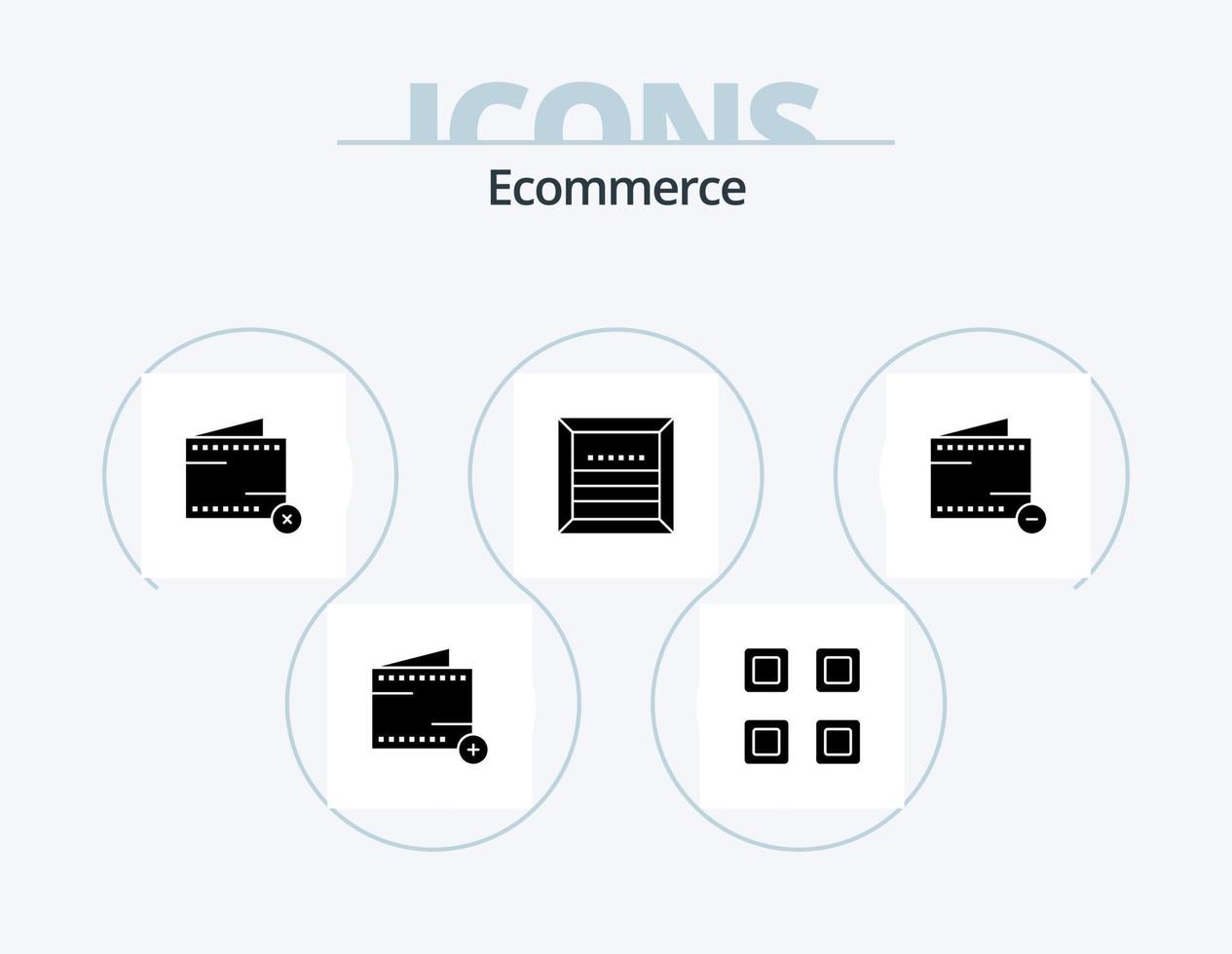 Ecommerce Glyph Icon Pack 5 Icon Design. shipping. commerce. close. cargo. no vector
