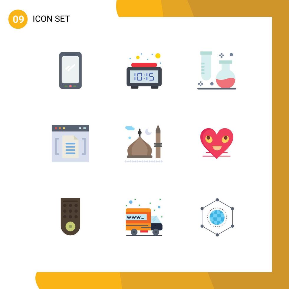 9 Thematic Vector Flat Colors and Editable Symbols of file browser time archive science Editable Vector Design Elements