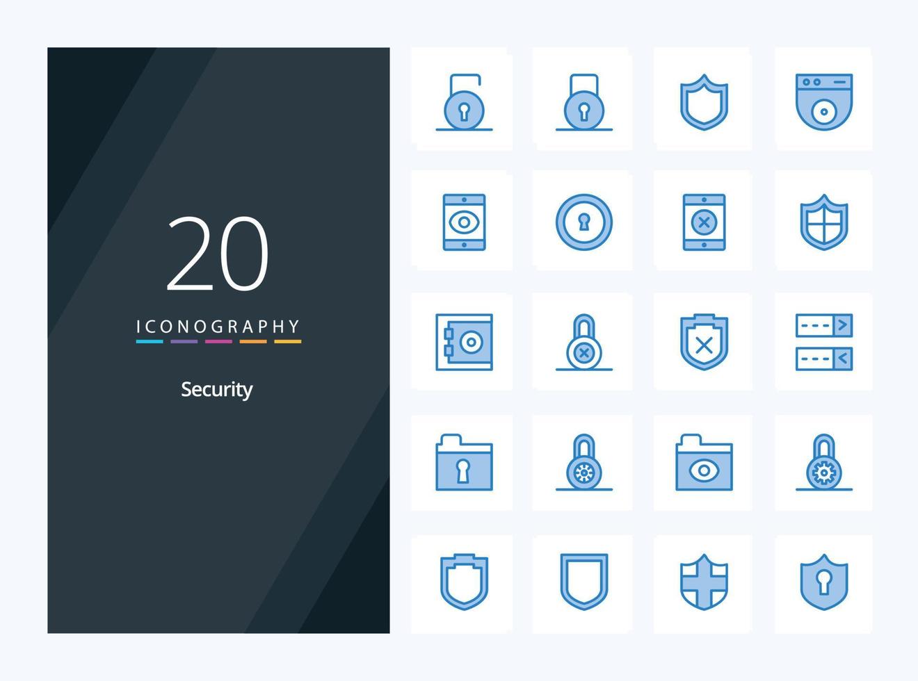 20 Security Blue Color icon for presentation vector