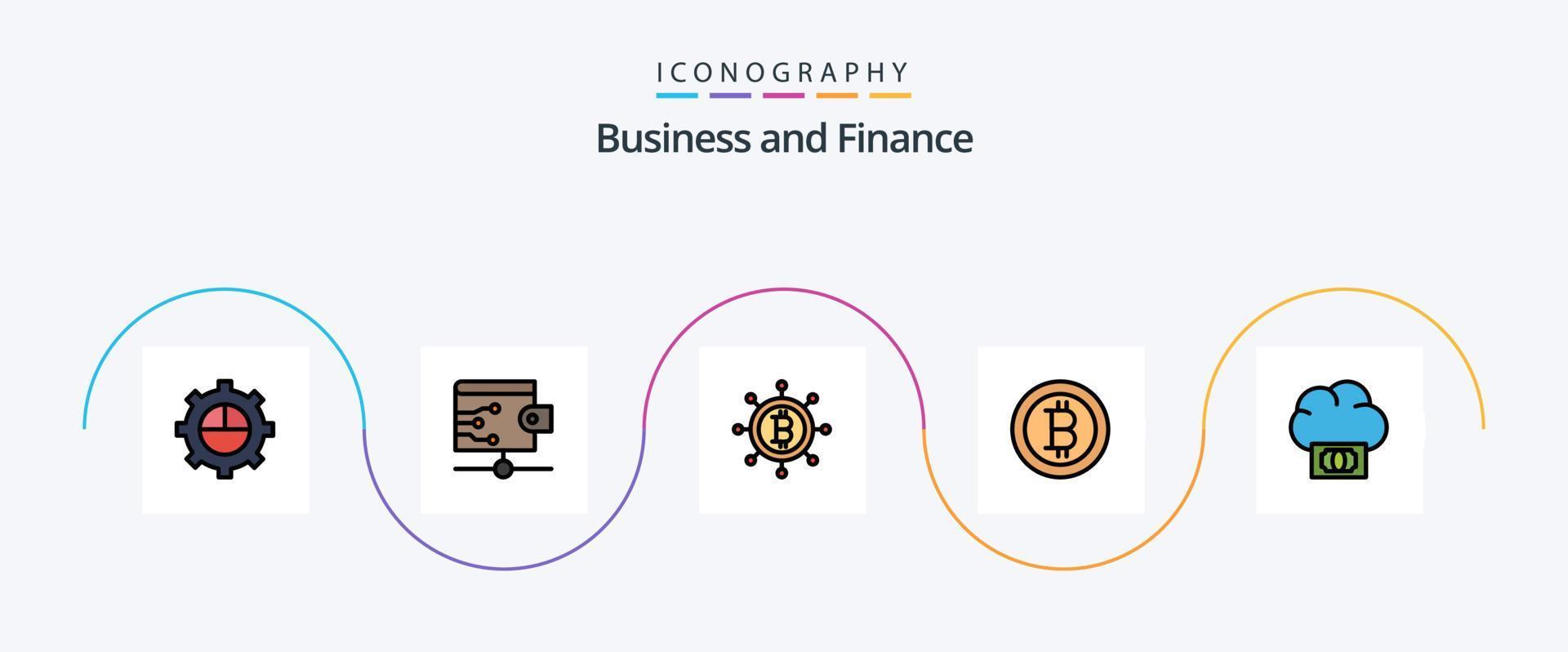 paquete de iconos de 5 planos llenos de línea de finanzas que incluye. dinero. dinero vector