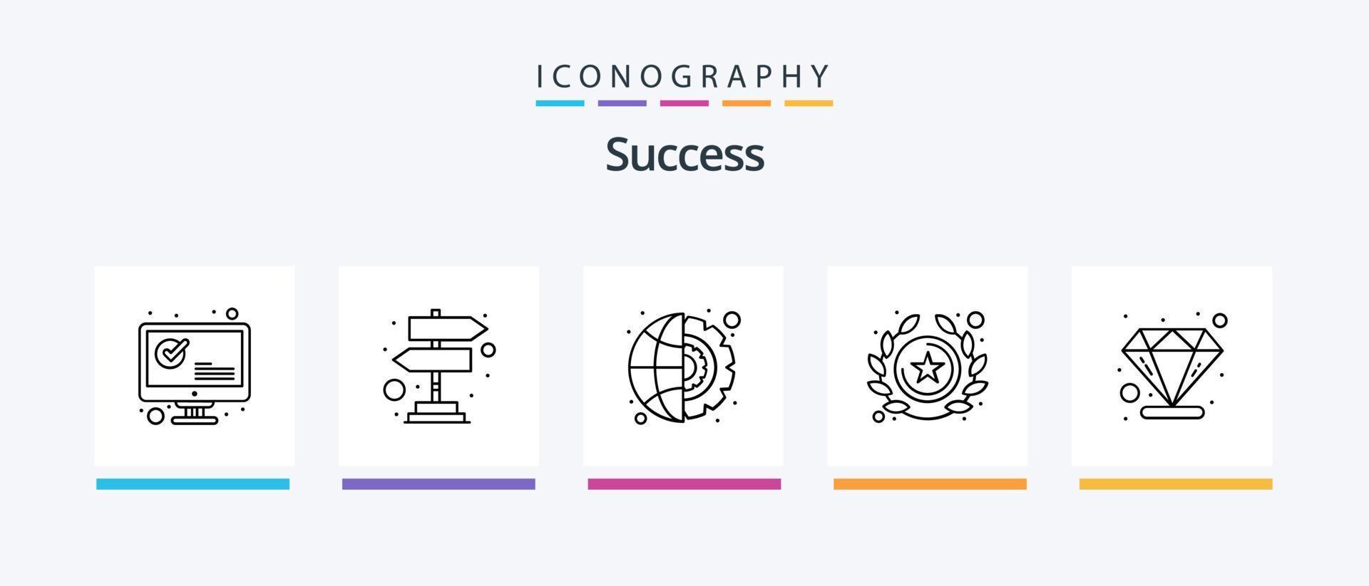 Sucess Line 5 Icon Pack Including . winner. winner. success. support. Creative Icons Design vector