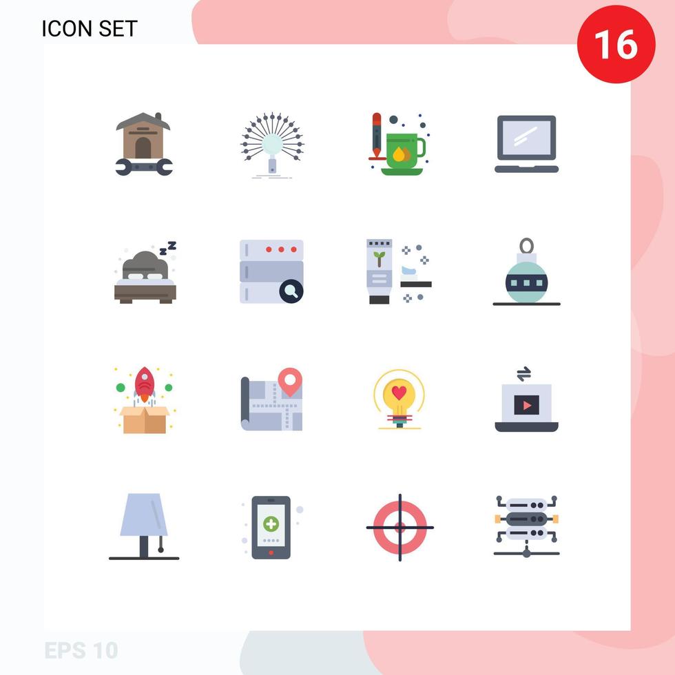 Group of 16 Modern Flat Colors Set for device computer network print drink Editable Pack of Creative Vector Design Elements