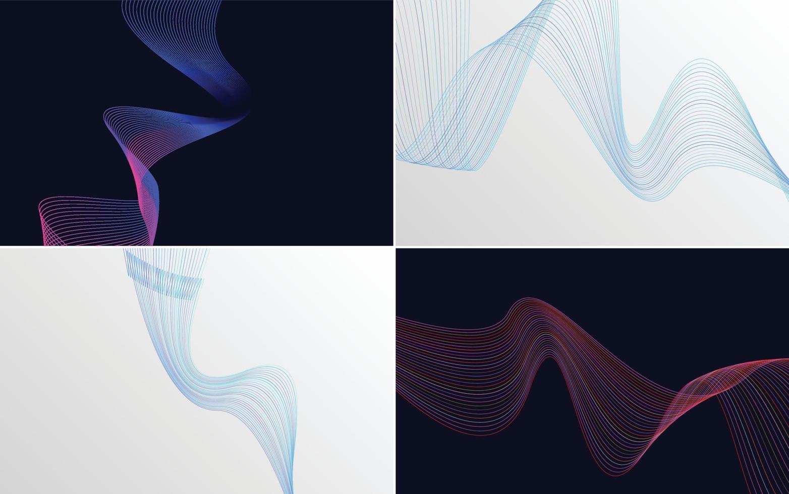 modern wave curve abstract presentation background Pack vector