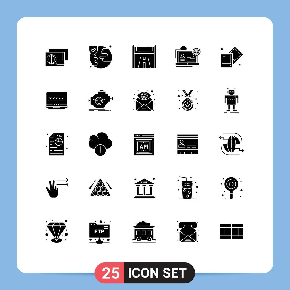 Set of 25 Modern UI Icons Symbols Signs for process website start seminar forum Editable Vector Design Elements