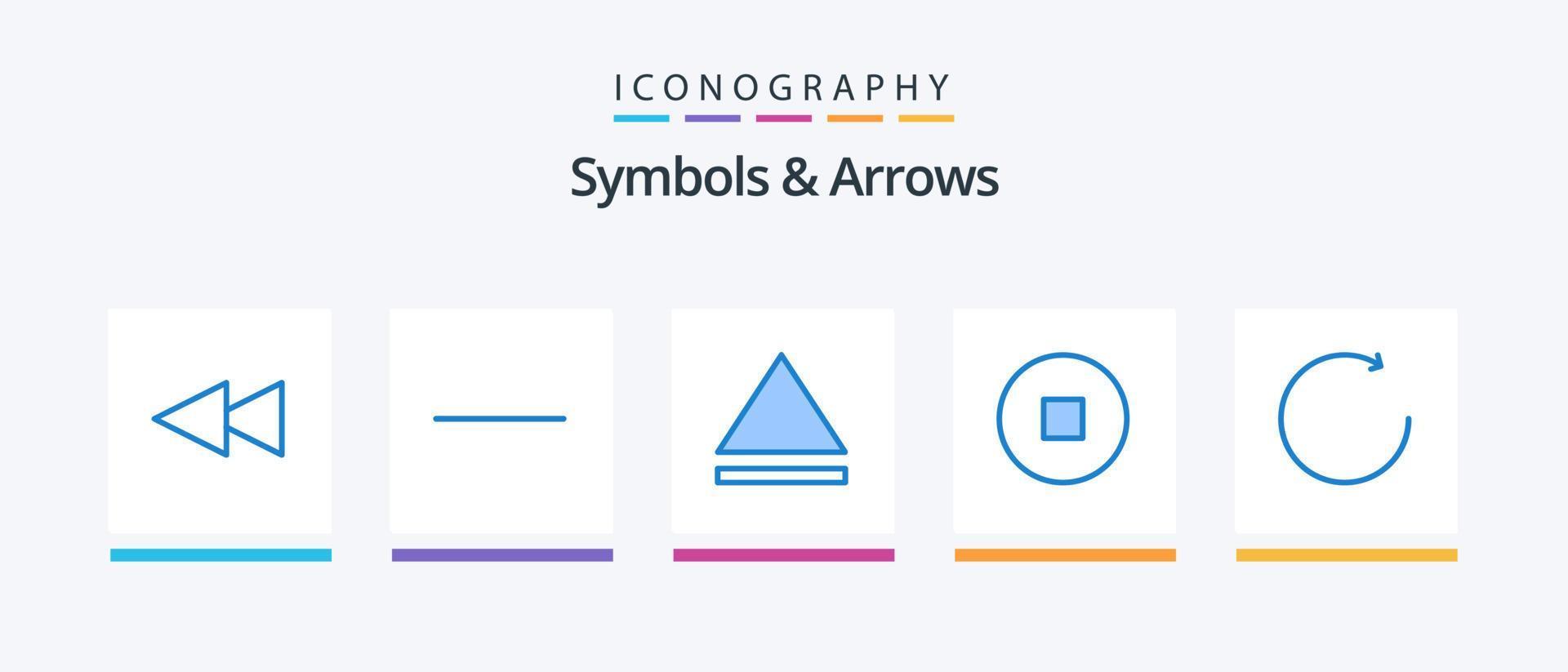 Symbols and Arrows Blue 5 Icon Pack Including . clockwise.. Creative Icons Design vector