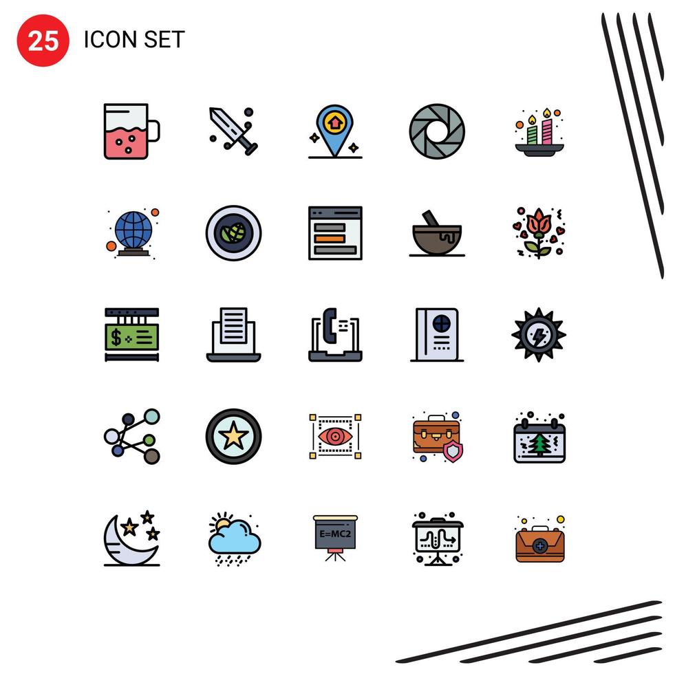 25 iconos creativos signos y símbolos modernos de comunicación india navegación holi multimedia elementos de diseño vectorial editables vector