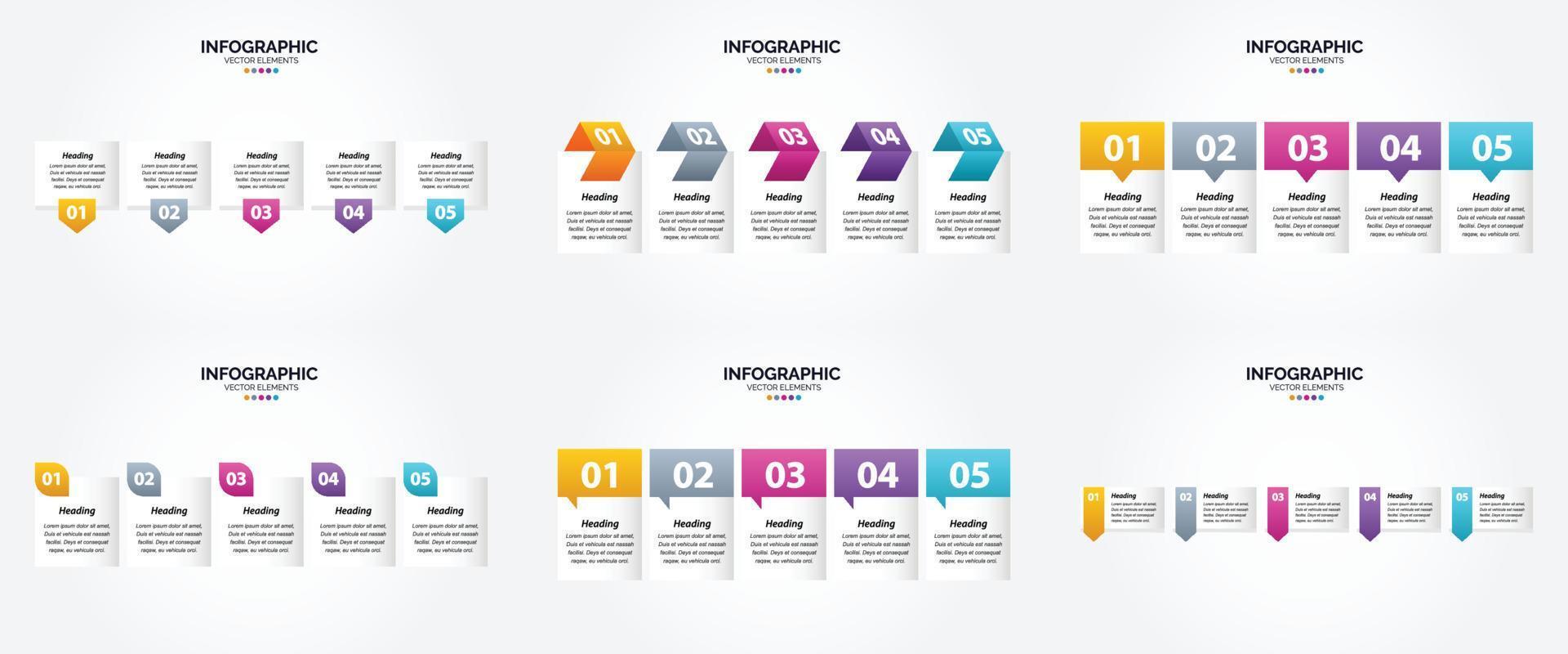 ilustración vectorial infografía conjunto de diseño plano para folleto publicitario y revista vector