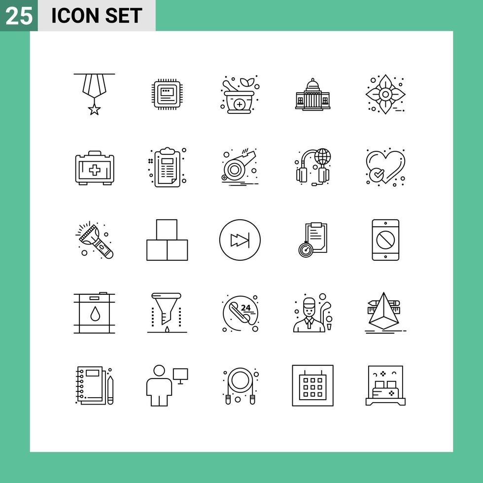 25 Line concept for Websites Mobile and Apps building house hardware white whtiehouse Editable Vector Design Elements