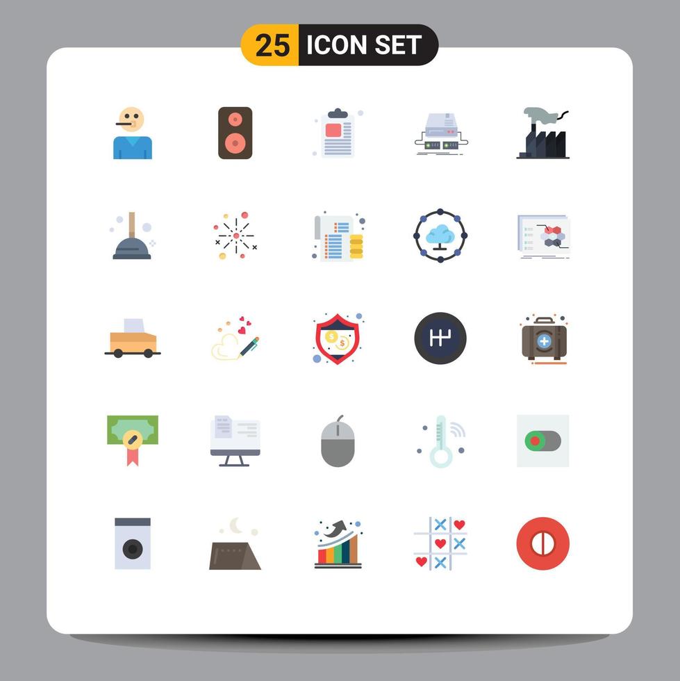 Group of 25 Flat Colors Signs and Symbols for despotism drive business pad game Editable Vector Design Elements