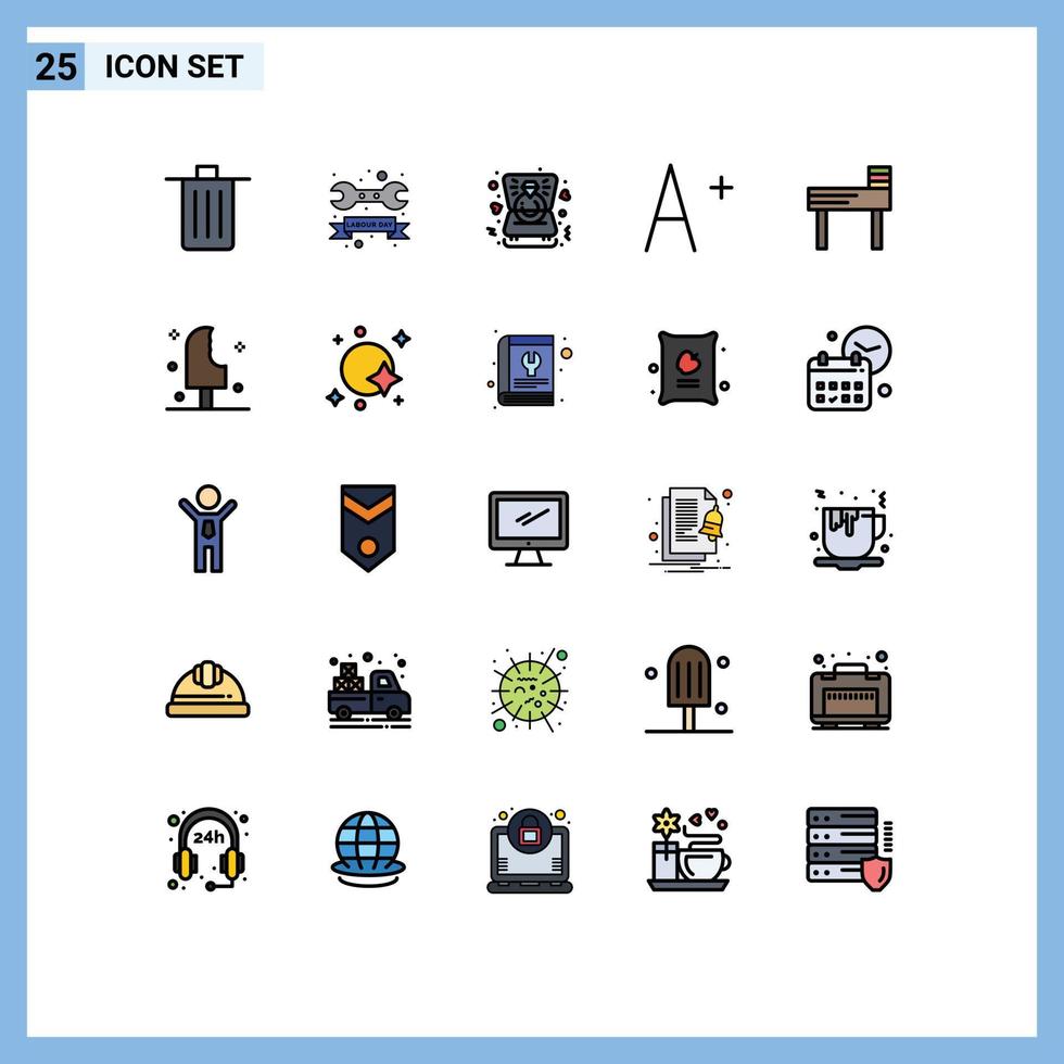 Stock Vector Icon Pack of 25 Line Signs and Symbols for education increase wrench font ring Editable Vector Design Elements