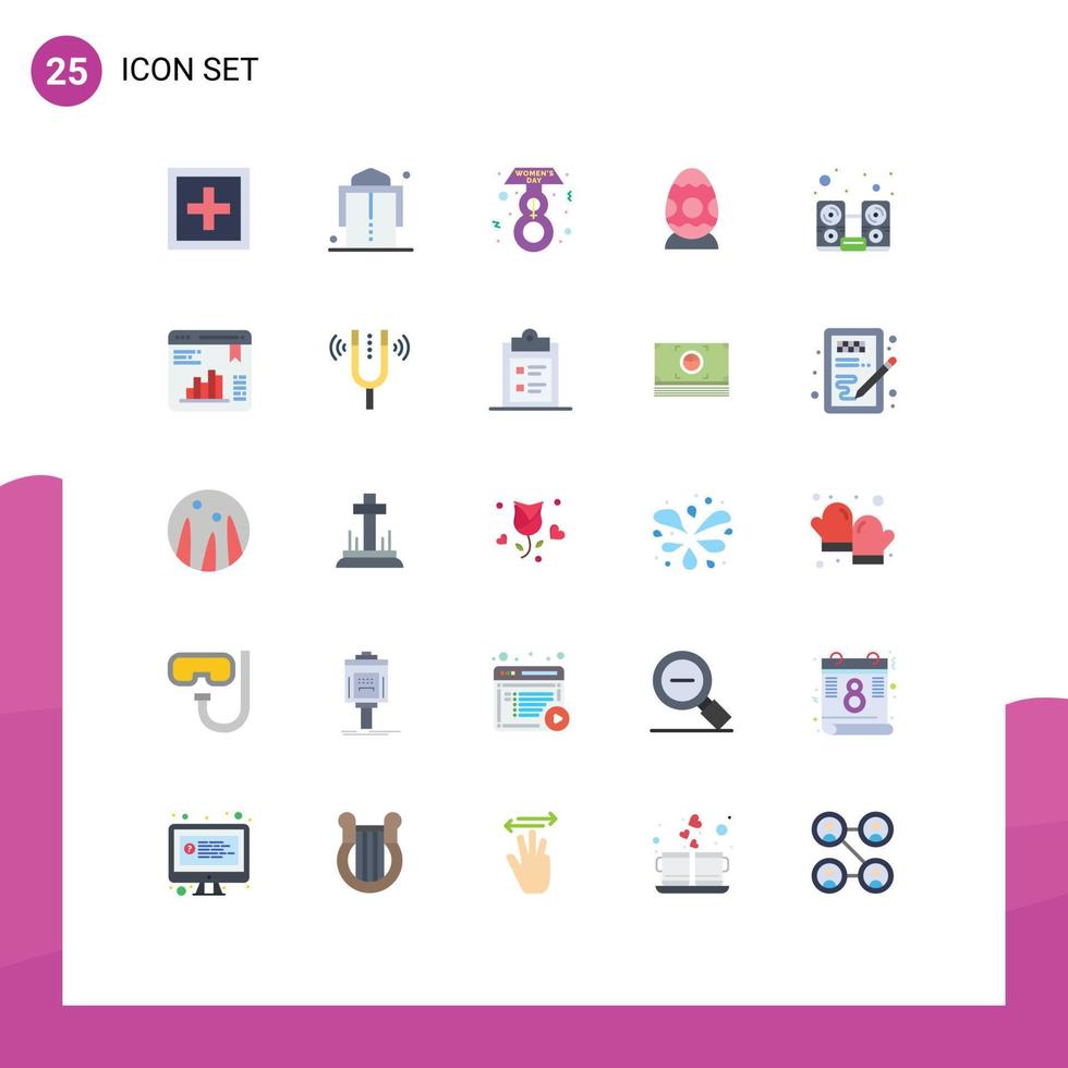 25 Creative Icons Modern Signs and Symbols of music computer eight march egg easter Editable Vector Design Elements