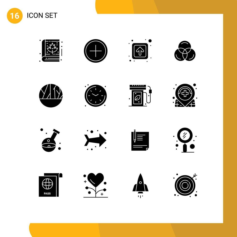 Universal Icon Symbols Group of 16 Modern Solid Glyphs of infection web plus color signs Editable Vector Design Elements
