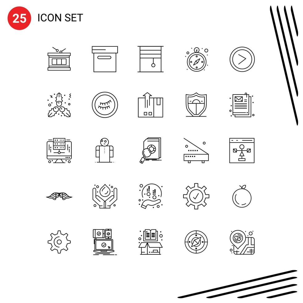 Line Pack of 25 Universal Symbols of user interface interior arrow logistics Editable Vector Design Elements