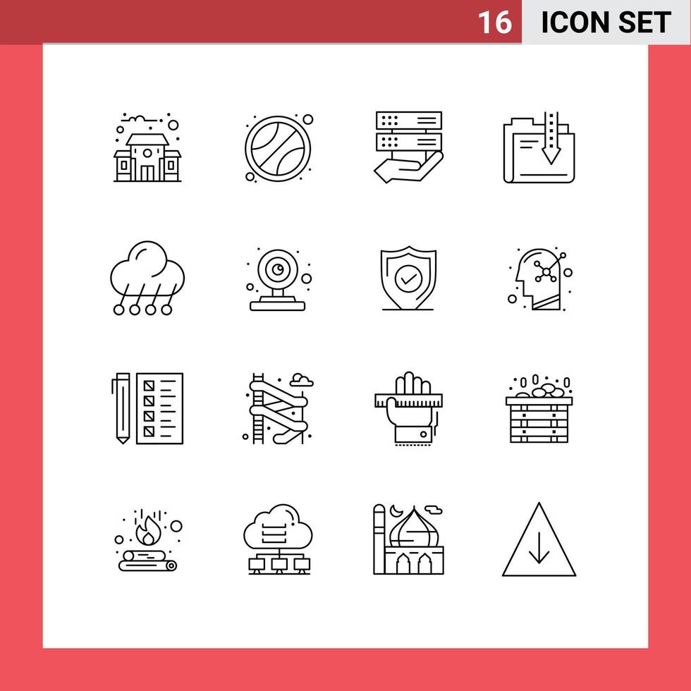 Set of 16 Vector Outlines on Grid for moon climate share file data Editable Vector Design Elements