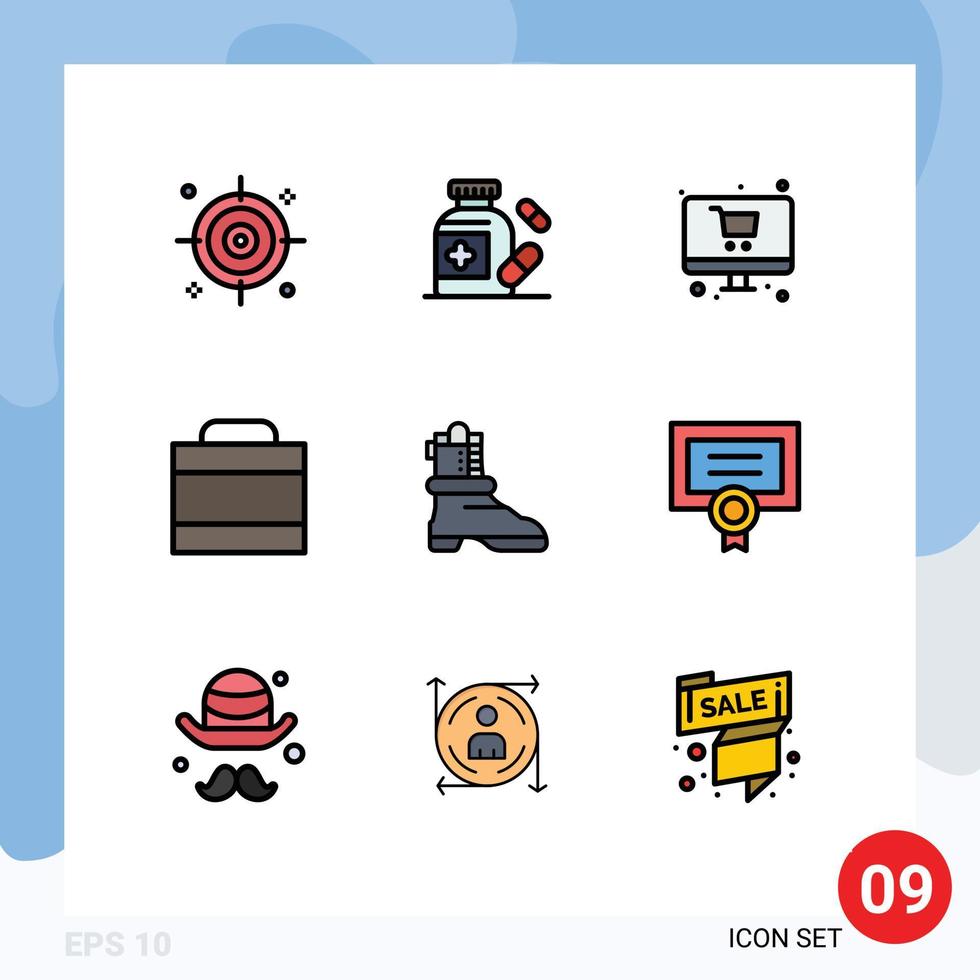 9 Creative Icons Modern Signs and Symbols of certificate american shop boot million Editable Vector Design Elements