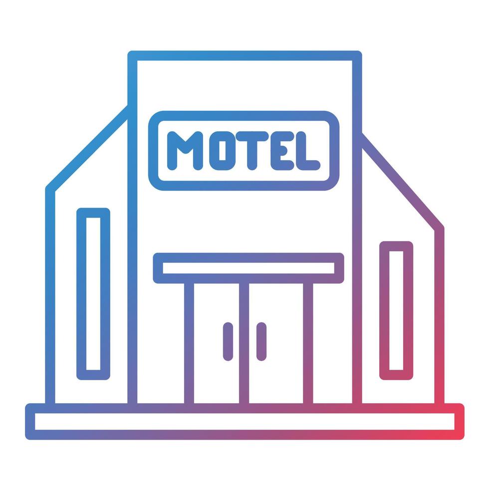 Motel Line Gradient Icon vector