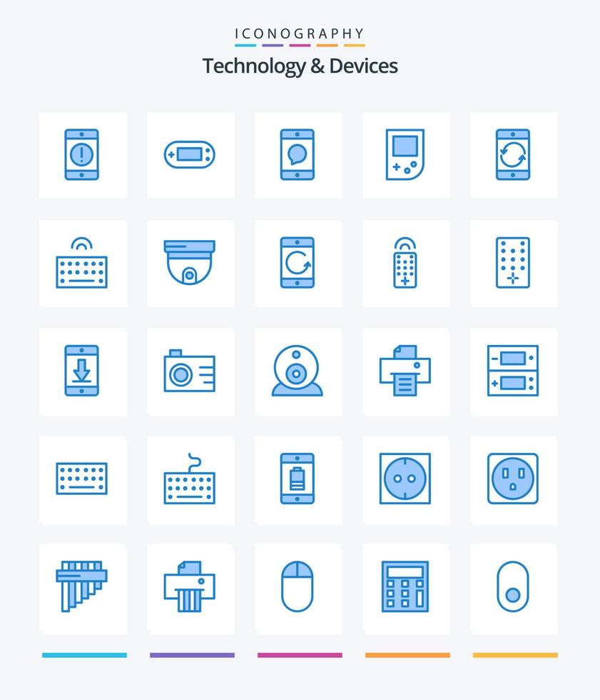 Creative Devices 25 Blue icon pack  Such As arrow. device. psp. console. message vector