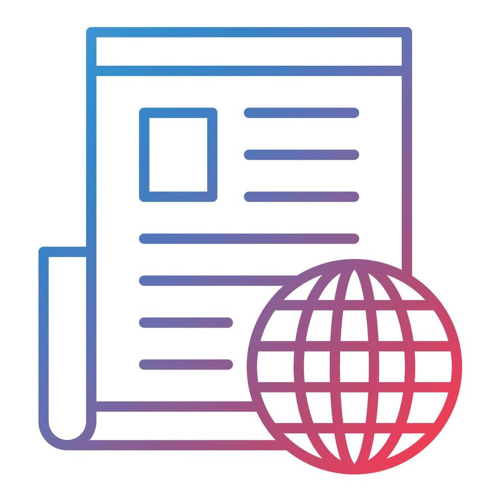 Global News Line Gradient Icon vector